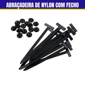 Abracadeira De Nylon Com Fecho 90 mm X 4,8 mm Preta 20PC