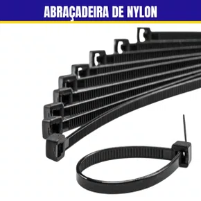 Abracadeira De Nylon Resistente ao Sol 202 mm X 3,7 mm Preta