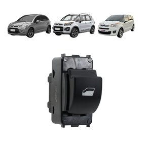 Botão Interruptor Vidro Elétrico C3 Aircross Picasso Peugeot 2013 a 2022 Dianteiro Direito Caroneiro