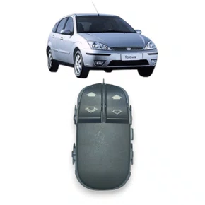 Botão Interruptor Vidro Elétrico Focus Hatch Duplo 2000 a 2008 Lado Esquerdo