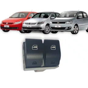 Botão Interruptor Vidro Elétrico Gol G4 G5 G6 Fox Duplo 1 Click Lado Esquerdo