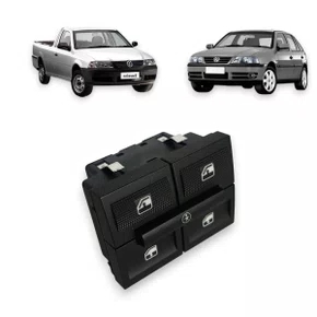 Botão Interruptor Vidro Elétrico Gol Parati Saveiro G3 2000 a 2005 Duplo Com Bloqueio