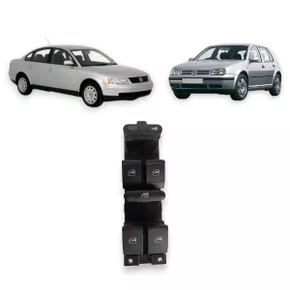 Botão Interruptor Vidro Elétrico Golf Bora Jetta Passat Quadruplo 9 Pinos Lado Esquerdo