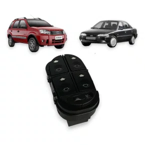 Botão Interruptor Vidro Elétrico Mondeo Escort 1997 a 2002 Quadruplo e Trava Lado Esquerdo 