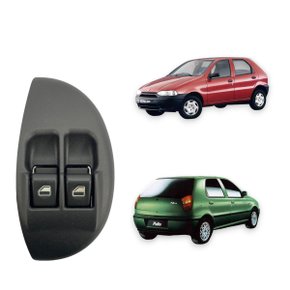 Botão Interruptor Vidro Elétrico Palio Siena Strada Duplo Lado Esquerdo Led Verde