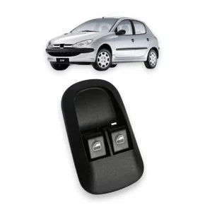 Botão Interruptor Vidro Elétrico Peugeot 206 207 Duplo Lado Esquerdo Fundo Branco 6 pinos 