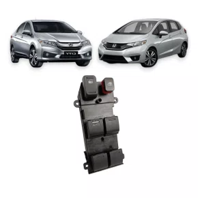Botão Interruptor Vidro Elétrico Quadruplo Fit City 2008 a 2015 Esquerdo