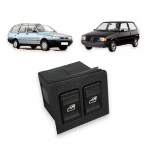 Botão Interruptor Vidro Elétrico Uno Prêmio Elba Fiorino Duplo Lado Esquerdo Led Vermelho 