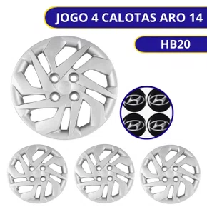 Calota Aro 14 HB20 2024 Prata Cubo Baixo