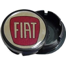 Calotinha Centro Tampa Roda Linha Fiat Com Emblema Resinado Vermelho 1 Unidade
