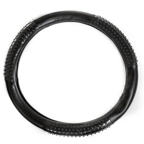 Capa de Volante Preta Com Detralhe em Bolinhas 