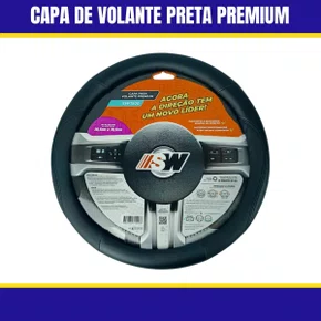 Capa De Volante Preta Premium Confort SW