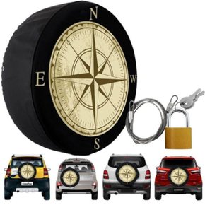 Capa Pneu Roda Estepe Universal com Cadeado Anti Furto Aro 14 a 16  Rosa dos Ventos CARRHEL