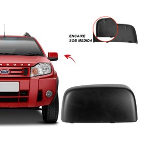 Capa Retrovisor Externo Ecosport 2003 a 2011 Ranger 2005 a 2008 Preto Esquerdo Motorista