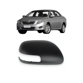 Capa Retrovisor Externo Corolla 2008 a 2013 Preto Com Furo Pisca Direito Caroneiro