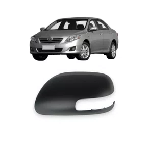Capa Retrovisor Externo Corolla 2008 a 2013 Preto Com Furo Pisca Esquerdo Motorista