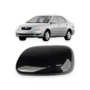 Capa Retrovisor Externo Corolla Fielder 2002 a 2008 Preto Esquerdo Motorista