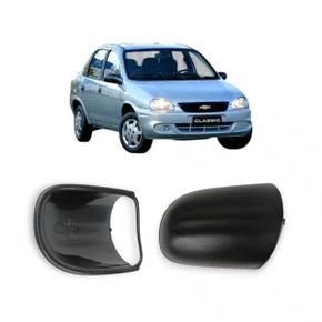 Capa Retrovisor Externo Corsa Wind Sedan Classic Wagon Pickup 1997 a 2016 Preto Direito Caroneiro