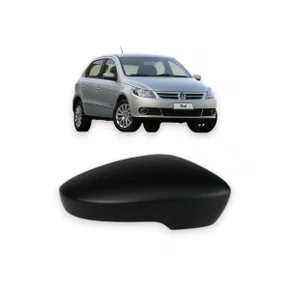 Capa Retrovisor Externo Gol Saveiro Voyage G6 G7 G8 Fox Golf Polo Up 2010 a 2021 Com Furo Pisca Preto Direito Caroneiro