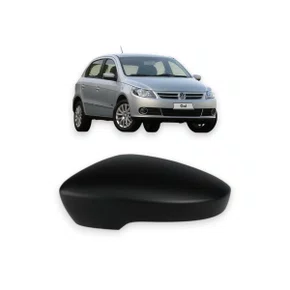 Capa Retrovisor Externo Gol Saveiro Voyage G6 G7 G8 Fox Golf Polo Up 2010 a 2021 Com Furo Pisca Preto Esquerdo Motorista