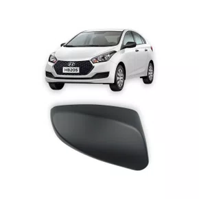 Capa Retrovisor Externo HB20 2012 a 2019 Com Furo Pisca Preto Direito Caroneiro