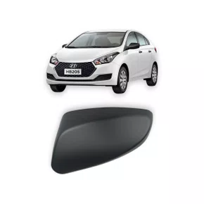 Capa Retrovisor Externo HB20 2012 a 2019 Com Furo Pisca Preto Esquerda Motorista