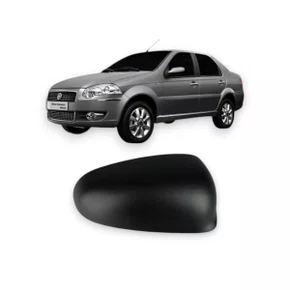 Capa Retrovisor Externo Mobi Palio Novo Grand Siena 2012 a 2017 Preto Direito Caroneiro
