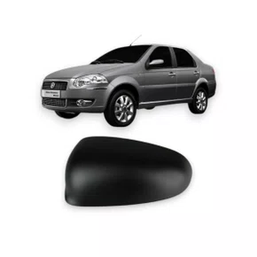 Capa Retrovisor Externo Mobi Palio Novo Grand Siena 2012 a 2017 Preto Esquerdo Motorista