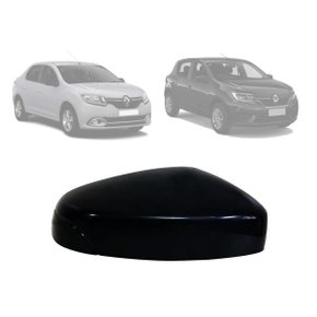 Capa Retrovisor Externo Sandero Logan 2014 a 2024 Preto Sem Furo Pisca Lado Direito Caroneiro