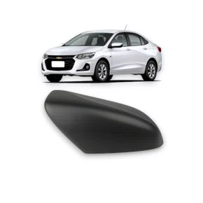 Capa Retrovisor Onix Plus 2020 A 2022 Preta C/Furo Direito