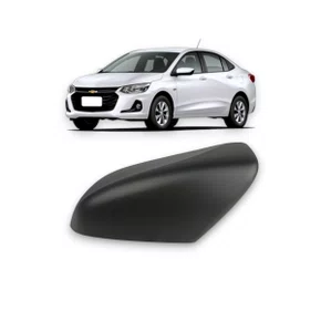 Capa Retrovisor Onix Plus 2020 A 2022 Preta C/Furo Esquerdo