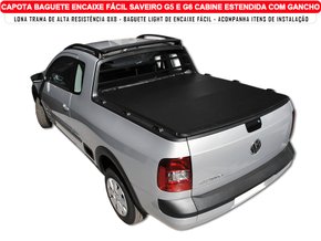 Capota Maritima Saveiro Cabine Estendida G5 G6 G7 G8 2008 a 2022 S/ Gancho Caçamba FLASHCOVER