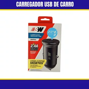 Carregador USB De Carro 2 Saidas 2.4A SW