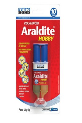 Cola Epóxi Araldite Hobby Seringa Cristal 6g TEK BOND 