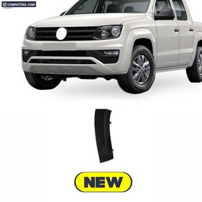 Moldura Parachoque Dianteiro Amarok 2017 a 2022 Preto Esquerdo Motorista