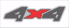 Emblema 4x4 Cinza e Vermelho Ranger 2007 a 2012 