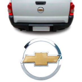 Emblema Chevrolet Tampa Traseira Montana 2002 a 2010 Com Dourado