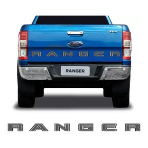 Emblema Faixa Tampa Traseira Ranger 2016 a 2021 Grafite Contorno Preto