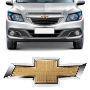 Emblema Logo Marca da Grade Gravata Onix 2012 a 2016 Dourado