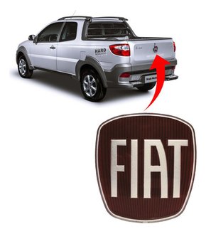 Emblema Logo Marca Fiat Strada 2008 a 2019 Maçaneta Tampa Adesivo Vermelho