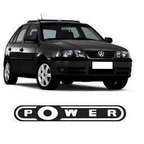 Emblema POWER Gol Saveiro Parati G4 2006 a 2016 Preto com Prata