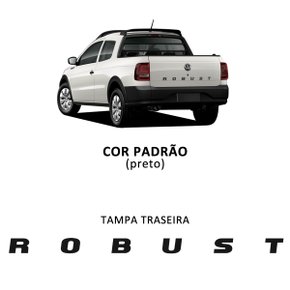 Emblema ROBUST Saveiro G7 G8 2017 a 2022 Adesivo Preto Grande