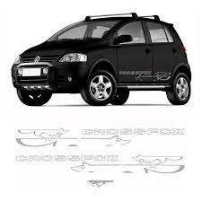 Faixa Lateral Porta Crossfox 2002 a 2009 Prata Completo