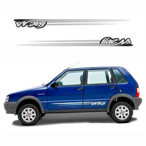 Faixa Lateral Porta Uno Way 2006 a 2012 Cinza