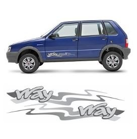 Faixa Lateral Porta Uno Way 2013 a 2015 Cinza