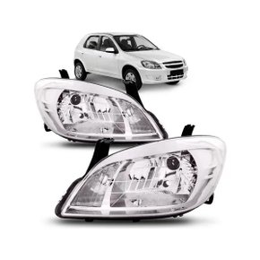 Farol Celta Prisma 06 a 14 Mascara Cromada Esquerdo