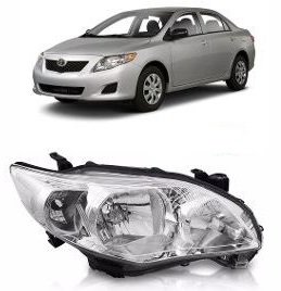 Farol Corolla 2008 a 2011 Máscara Cromada Direito Caroneiro