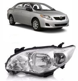 Farol Corolla 2008 a 2011 Máscara Cromada Esquerdo Motorista