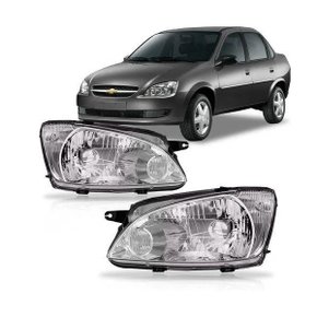 Farol Corsa Classic 2010 a 2016 Máscara Cromada Esquerdo