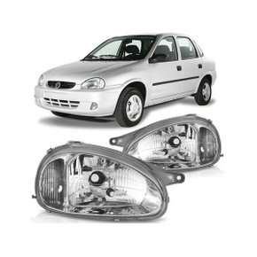 Farol Corsa Hatch Classic 00 a 10 Lente Lisa Direito